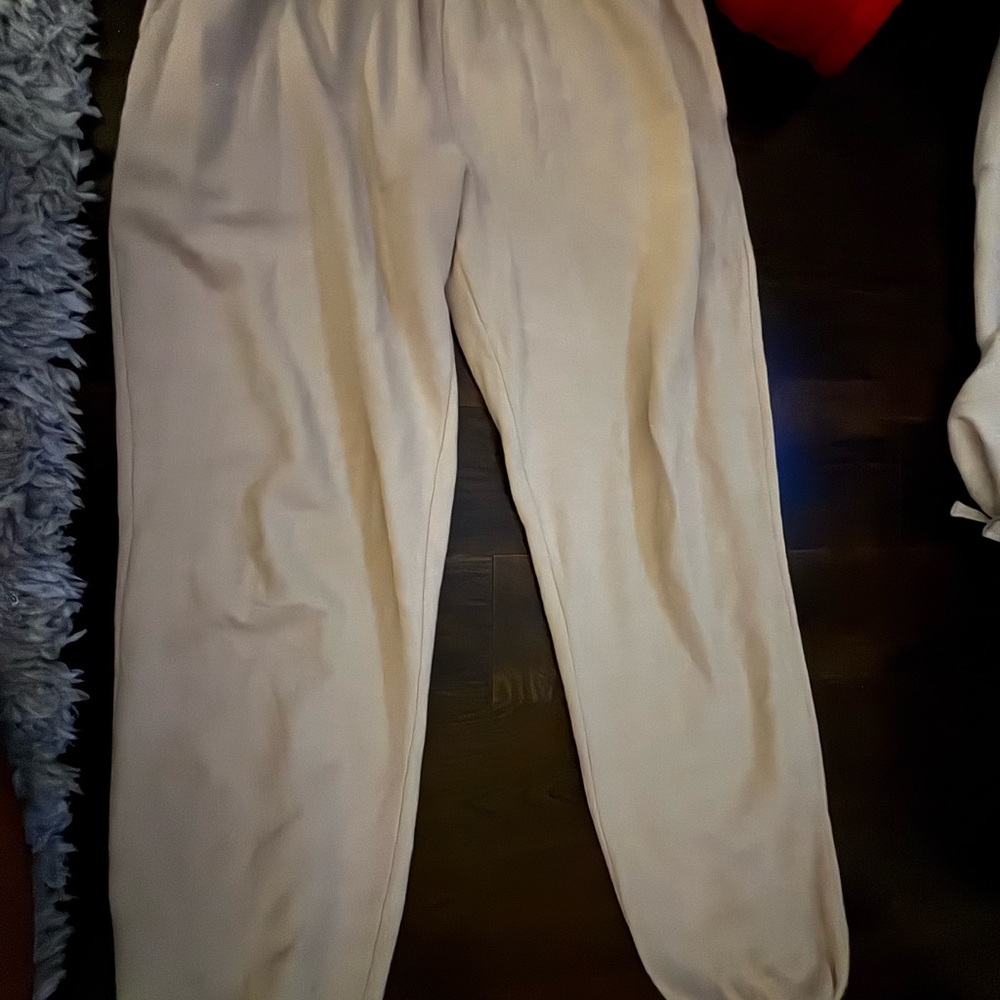 Brandy Melville Cream Track Pants